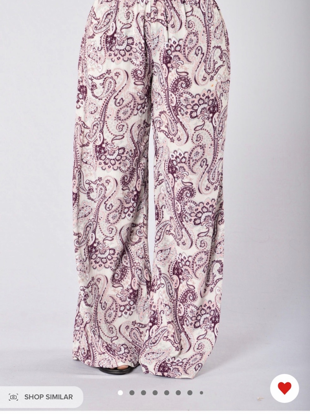 Paisley Wide-Leg Lounge Pants - Cream & Purple